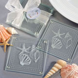 Shell Glass Coaster Wedding Favors (Sets of Two)