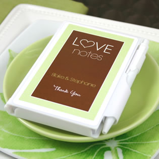 Personalized "Love Notes" Notebook Wedding Favors