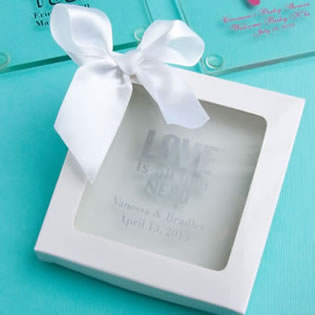 White Gift Box For Personalized Glass Coasters