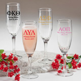 Personalized Champagne Flute Favors: Greek Designs