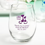 Stemless Wine Glass Favors - 9 Ounce with Exclusive Designs
