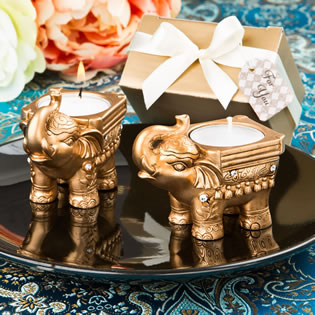 Gold Good luck Indian Elephant candle holder from fashioncraft