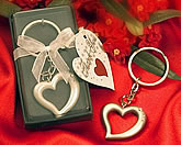 Heart shaped keychain wedding favors