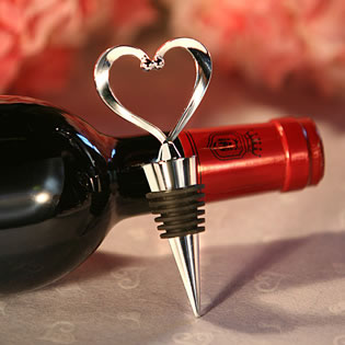 Heart Wine Bottle Stopper Wedding Favors