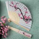 Delicate Cherry Blossom Design Silk Folding Fan Favors..