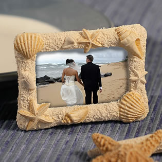 Beach Themed Place Card Frames: Multi-seashell