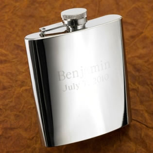 Engraved Stainless Steel 7 Oz. Flask