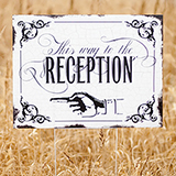 Vintage This Way to Reception Yard Sign