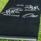 Two Shall Become One Black Aisle Runner