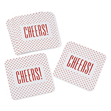 Cheers! Glitter Coasters. Package of 25.