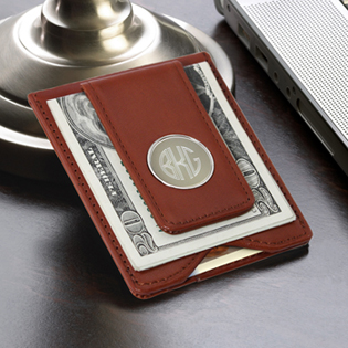 Leather Wallet & Money Clip - Brown