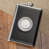 Leather Flask with Folding Shot Glass 8oz