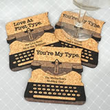 Personalized Typewriter Cork Coaster