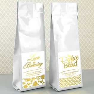 Metallic Foil Gourmet Coffee Favors (Tall Bag)