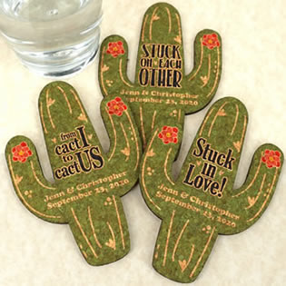Personalized Cactus Cork Coaster