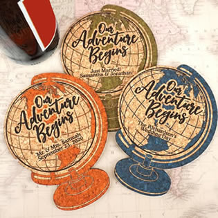 World Globe Personalized Cork Coaster