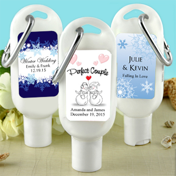 Sunscreen Favors with Carabiner (SPF 30): Winter Designs