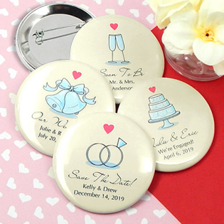 Personalized Wedding Buttons (2.25