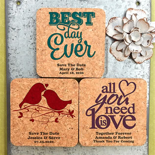 Personalized Square Cork Coaster Magnets
