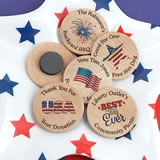 Patriotic Wooden Nickel Magnets