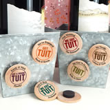 "Got A Round TUIT" Personalized Wooden Nickel Magnets (15 Colors Options)