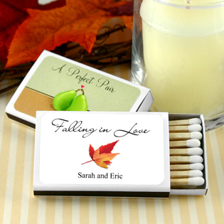 Personalized Matches - Set of 50 (White Box): Fall Designs