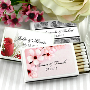Personalized Matches - Set of 50 (White Box): Flower Designs