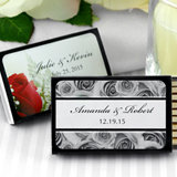 Personalized Matches - Set of 50 (Black Box): Flower Designs
