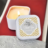 "A Winter Holiday" Personalized Square Candle Tins