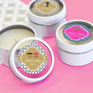 Personalized Round Candle Tin Favors