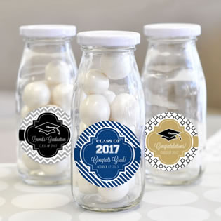 Hats off to You Personalized Graduation Milk Bottles