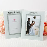 Silk-Screened personalized  White Glass Frame with Silver