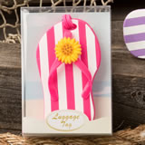 Flip Flop luggage Tags with striped design from gifts by fashioncraft