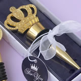 gold metal crown design bottle stopper
