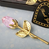 Choice Crystal Gold long stem pink Rose from fashioncraft