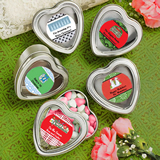 Design Your Own Collection Silver Heart Shaped Holiday Mint Tins