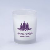 Frosted Glass Candle Holder With Wax