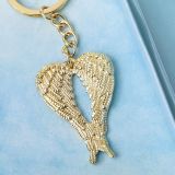 Religious Gold Guardian Angel wings metal key chain