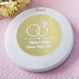Personalized metallics collection compact mirror - wedding