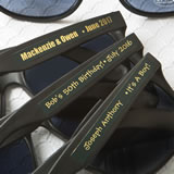 personalized metallics collection black sunglasses from fashioncraft