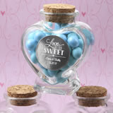Personalized Metallics Collection heart shaped glass jars