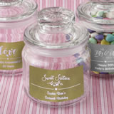 Personalized Metallics collection glass jar with sealed cover