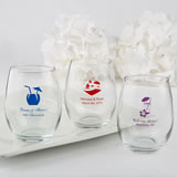 Stemless Wine Glass Favors - 9 Ounce - Exclusive Themed Designs