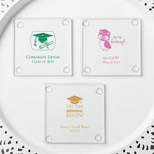 personalized stylish coasters from fashioncraft - graduation design