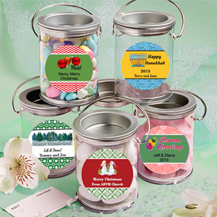  Design Your Own Collection  Mini Paint Cans Favors - Holiday Themed