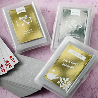 Personalized Metallics Collection playing cards with a designer top