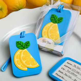 Citrus themed luggage tag from fashioncraft