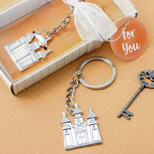 Silver castle key chain