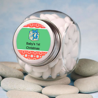 Personalized Holiday Glass Jar Favors