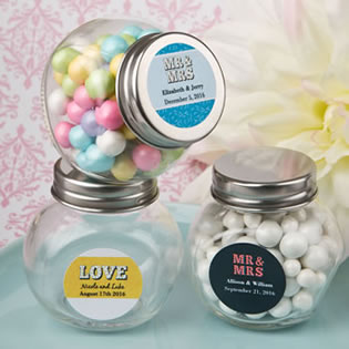 Personalized candy glass jar - marquee design